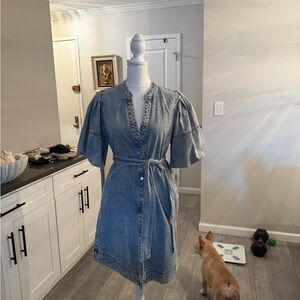 Rails Denim Puff Sleeve Mini Dress